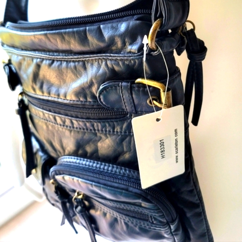 Scarleton Women's Faux Leather Black Crossbody Bag